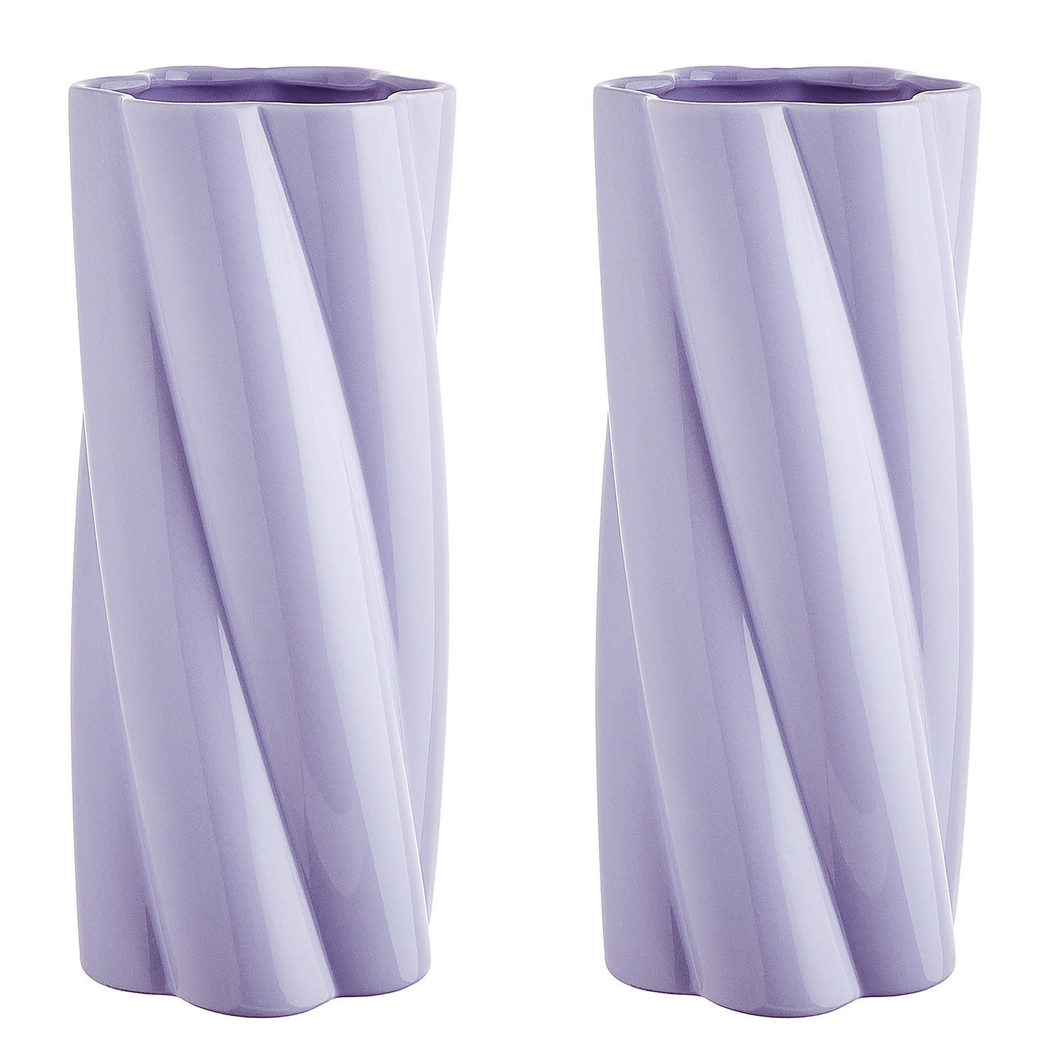 VASE (2er Set) Twist - Flieder, Keramik (30cm) - Butlers