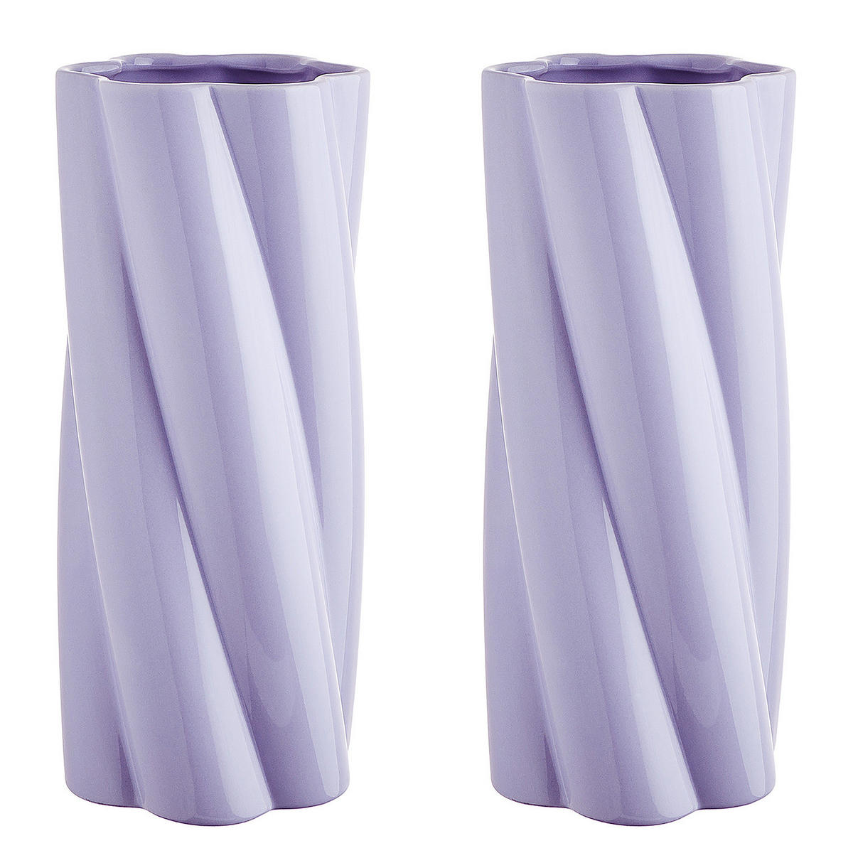VASE (2er Set) Twist - Flieder, Keramik (30cm) - Butlers