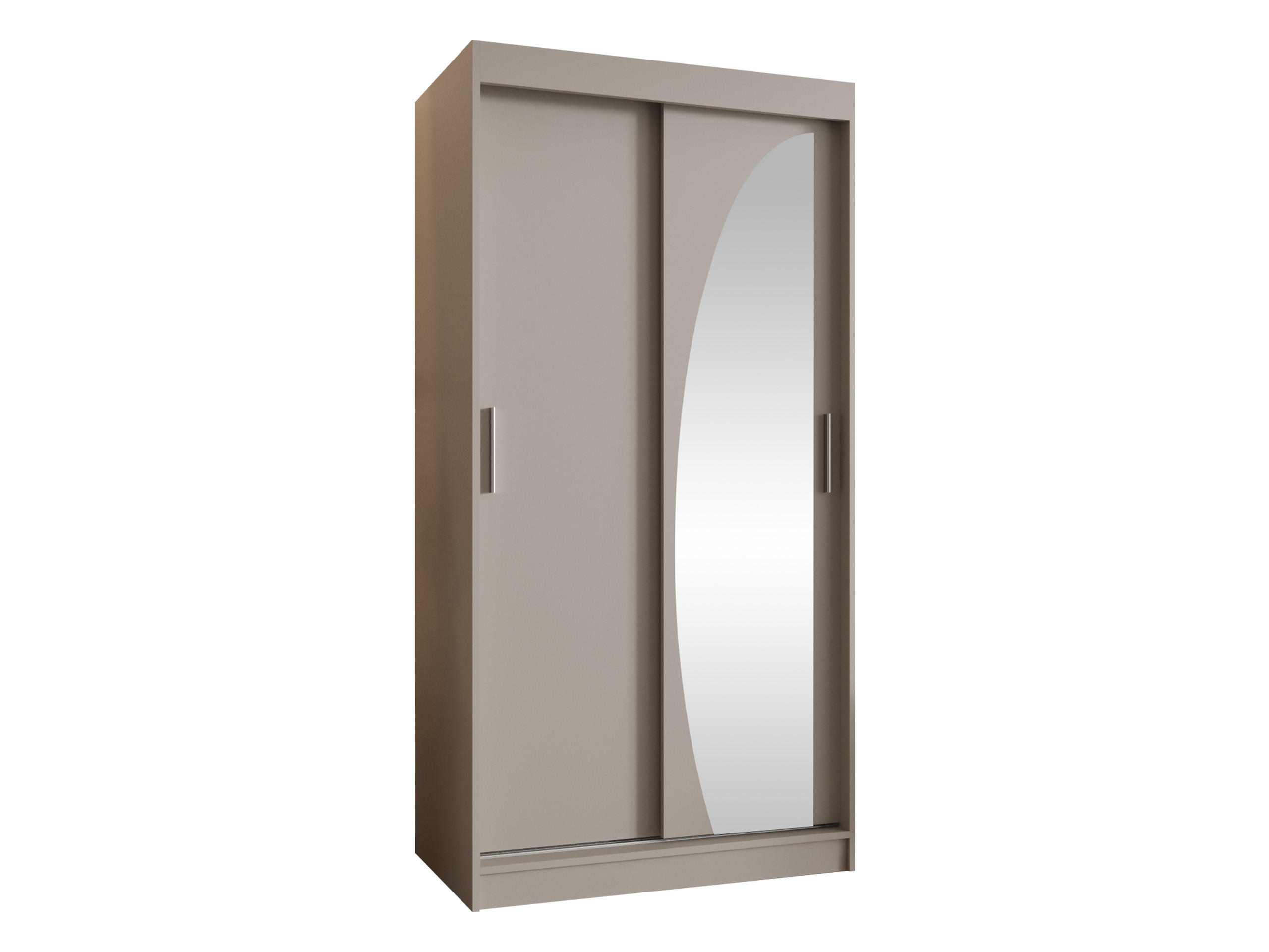 SCHWEBETÜRENSCHRANK Wika 100 cm - Kaschmir/Silberfarben, Holzwerkstoff/Kunststoff (100/200/62cm) - MIRJAN24