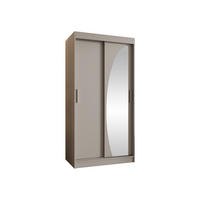 SCHWEBETÜRENSCHRANK Wika 100 cm mit Schubladen - Kaschmir/Silberfarben, Holzwerkstoff/Kunststoff (100/200/62cm) - MIRJAN24