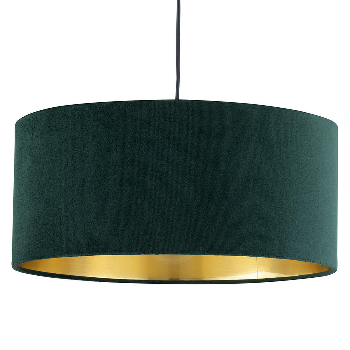 PENDELLEUCHTE - Samt / Metall, 1-flammig - Grün, Metall (45/45/125cm) - home24