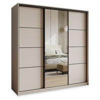 SCHWEBETÜRENSCHRANK VARO 200/205/60 cm 3-türig mit Spiegel Kaschmir - Kaschmir, Holzwerkstoff (200/205/60cm) - MASSENO