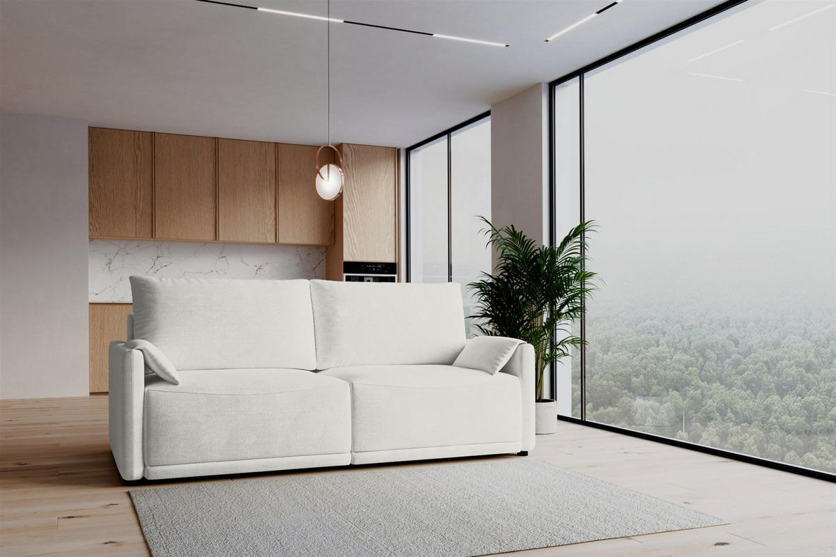 SCHLAFSOFA Mirena - Creme, Holzwerkstoff/Textil (215/100/112cm) - Fun Möbel