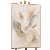 GEMÄLDE Strahlende Ströme Schattenfugenrahmen Beige 120x80 cm - Beige, Holz (120/80cm) - YS-art gallery