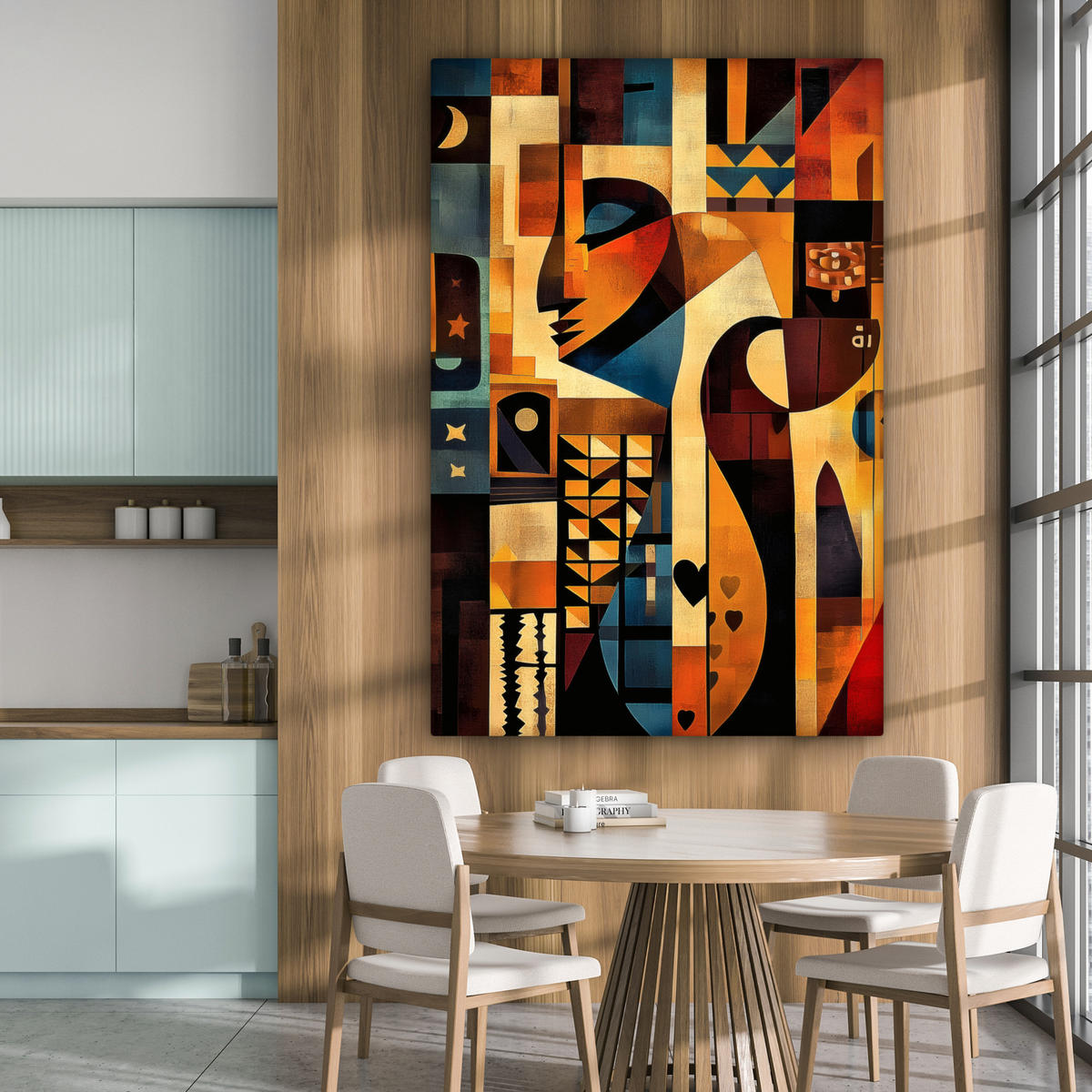 LEINWANDBILD Figuren - Abstrakt - Symbole 90x140 cm - Terracotta, Textil (90/140cm) - MuchoWow