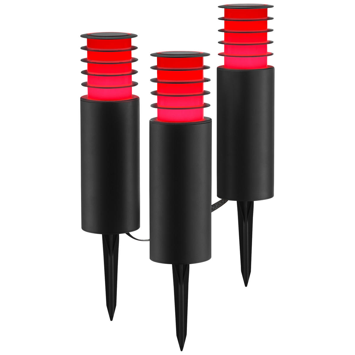 LED AUßENLEUCHTE Carosu Schwarz 7,6/7,6/38,8 cm - Schwarz, Kunststoff (7.6/7.6/38.8cm) - Brilliant