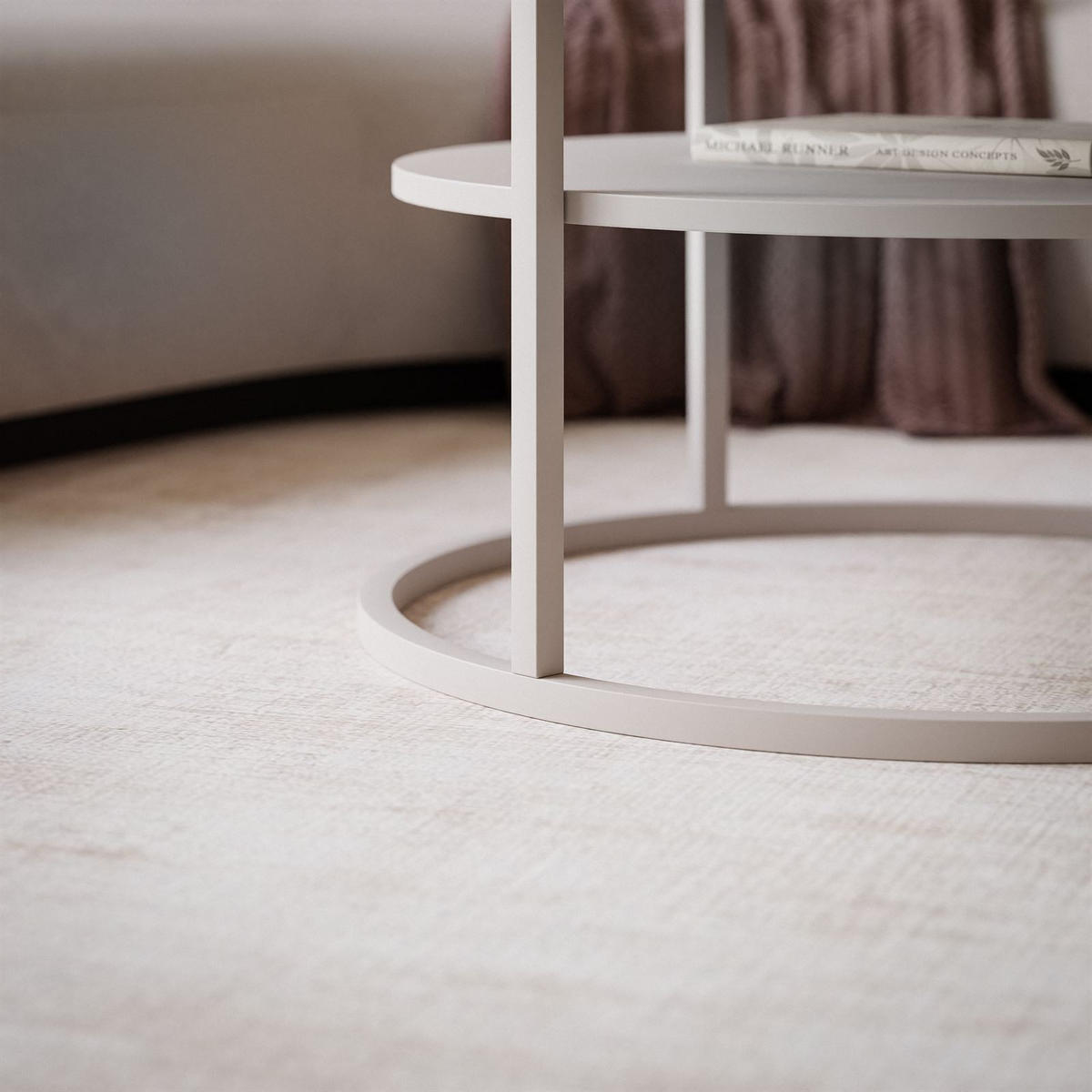 COUCHTISCH CIRI GLAS KASCHMIR mit Regal - Beige, Glas (60/60/42cm) - Lookway
