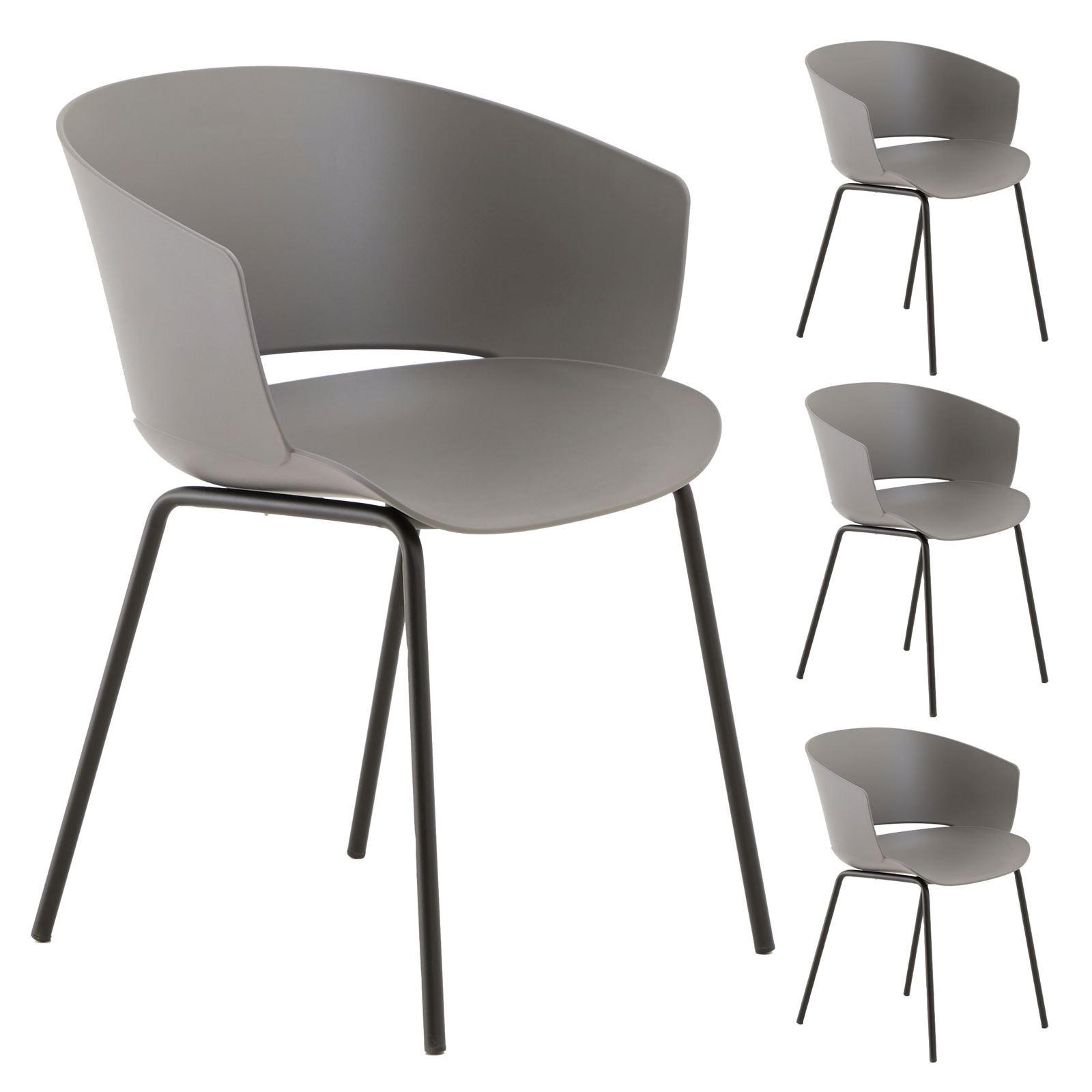GARTENSTÜHLE NIVEL 4ER-SET - Grau, Textil (60/80/56cm) - IDIMEX