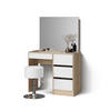 SCHMINKTISCH Imola Weiß/Sonoma 120 cm mit Hocker - Weiß/Sonoma Eiche, Holzwerkstoff (120/75/55cm) - Livinity®
