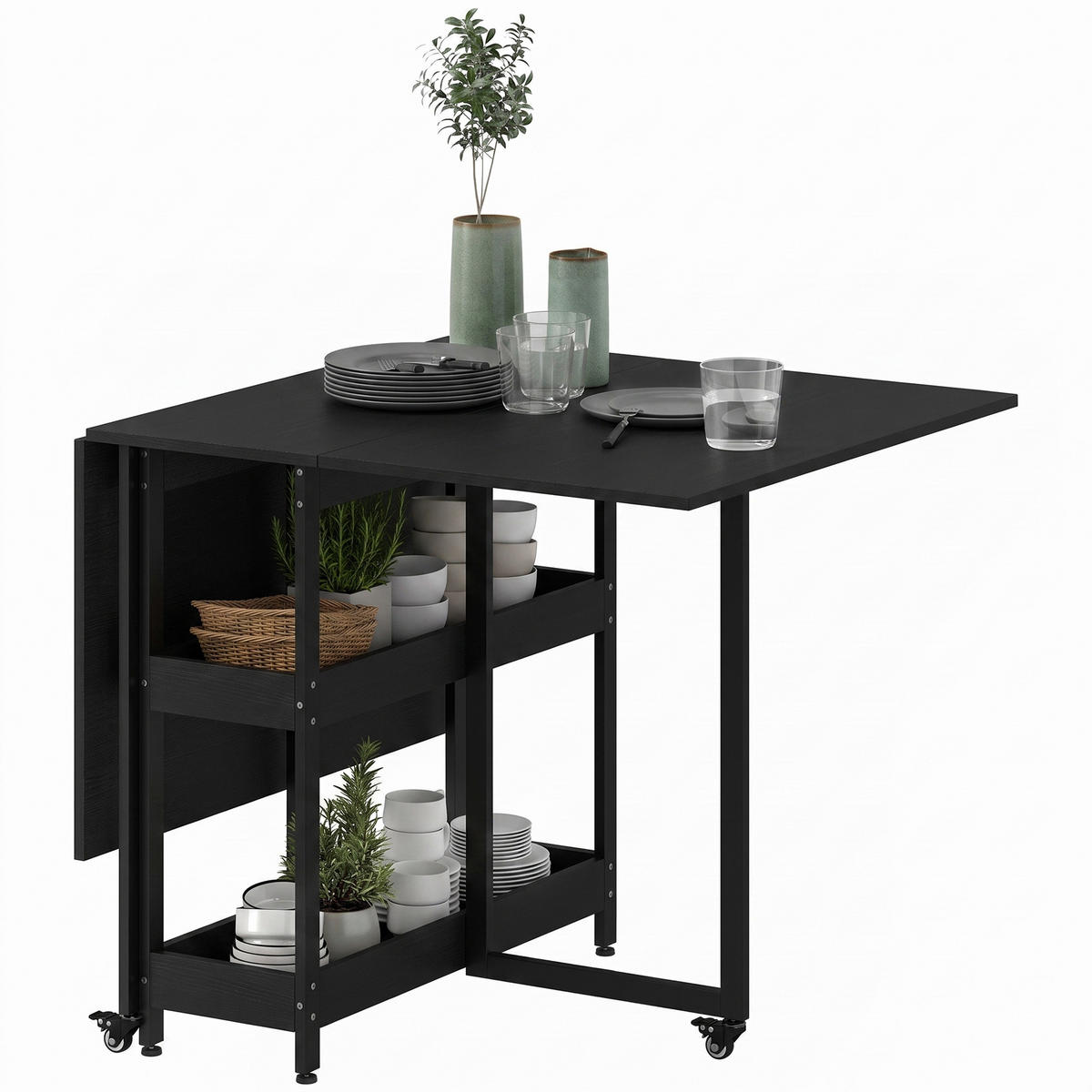 ESSTISCH Schwarz 133.4/80.0/75.0 - Schwarz, Holzwerkstoff (133.4/80/75cm)