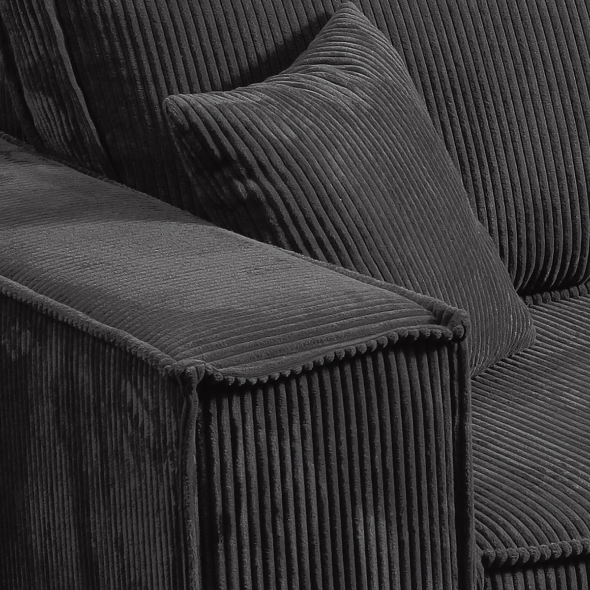 SOFA Isaac 4 Sitzplätze Dunkelgrau - Grau, Holzwerkstoff (255/85/105cm) - Petits-meubles