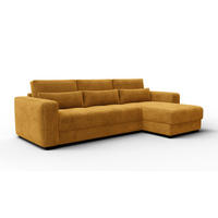 ECKSOFA OLI 4-Sitzer rechts, safran - Gelb, Holz/Textil (295/172cm) - Courtois Laville