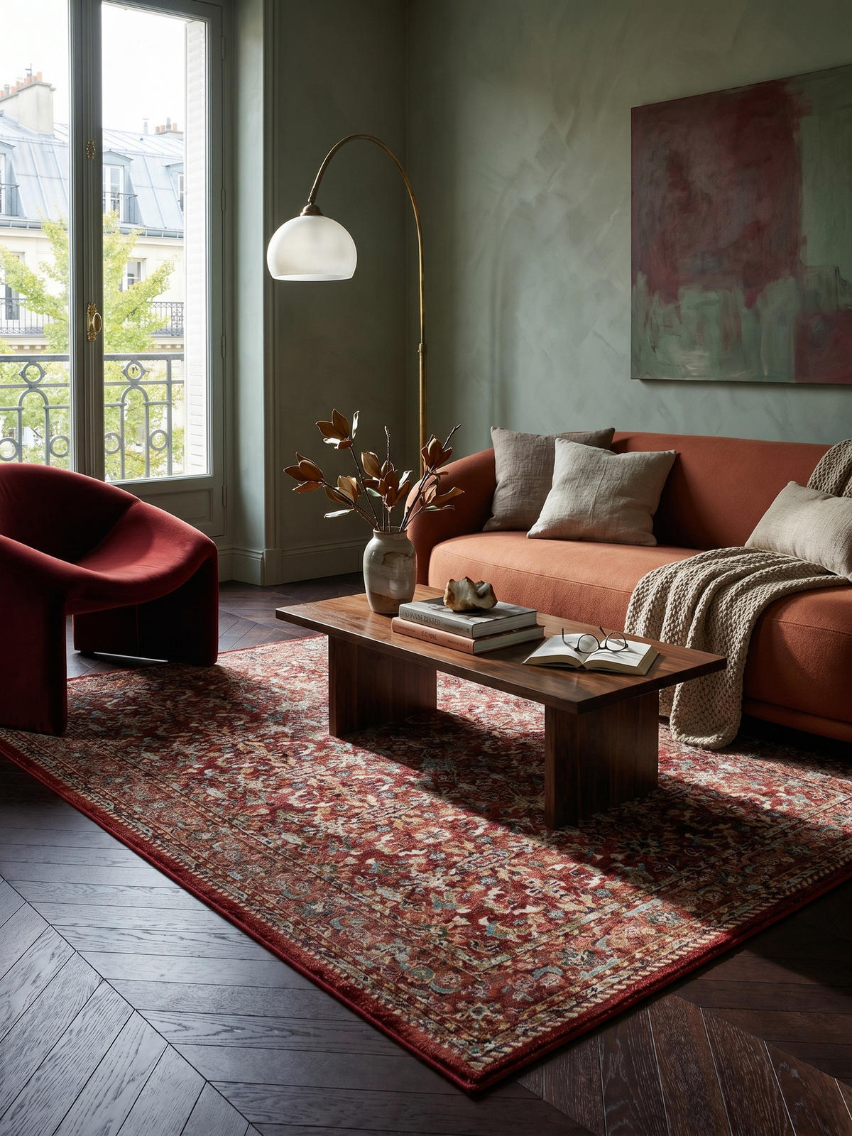 KURZFLORTEPPICH GLAZERT, im Berber-Stil, Rot, 200 x 290 cm - Rot, Textil (290/200cm) - KADIMA DESIGN