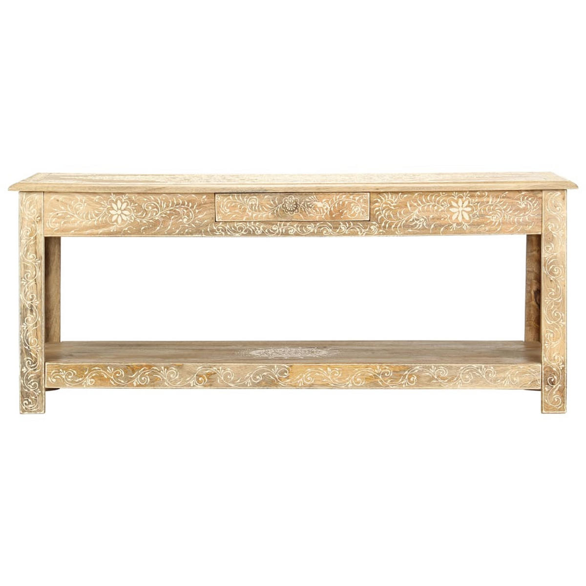 COUCHTISCH 110 x 50 x 45 cm Handgemalt - Braun, Holz (110/110/45cm) - furnicato