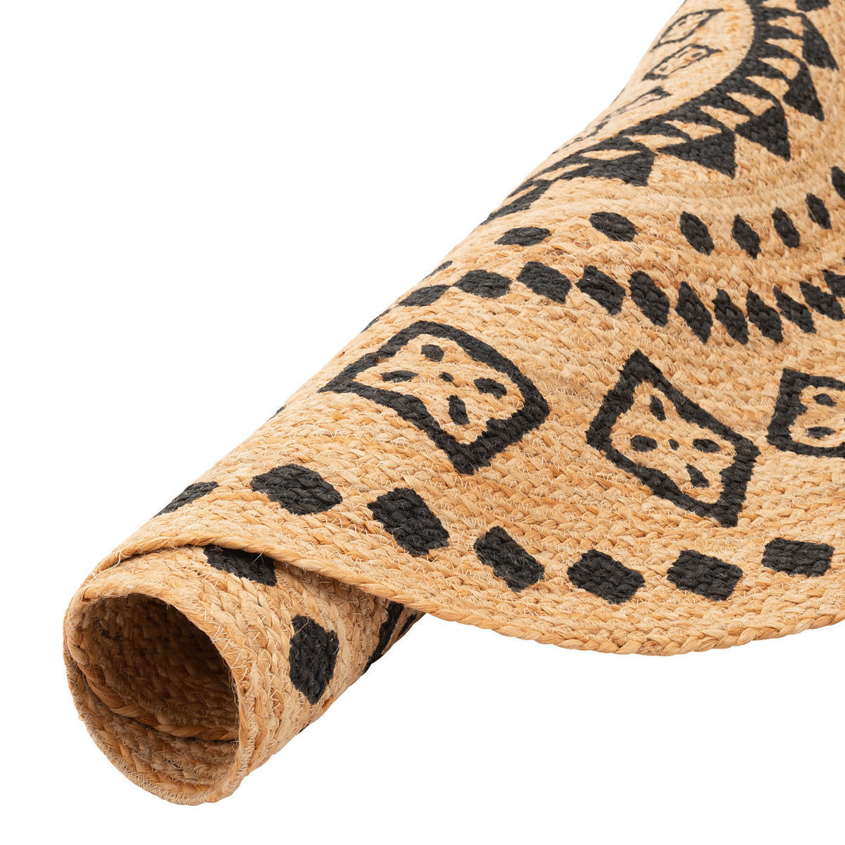 NATURFASER TEPPICH JUTE SALSA ETHNO RUND - Sandfarben, Textil (80/80cm) - Pergamon