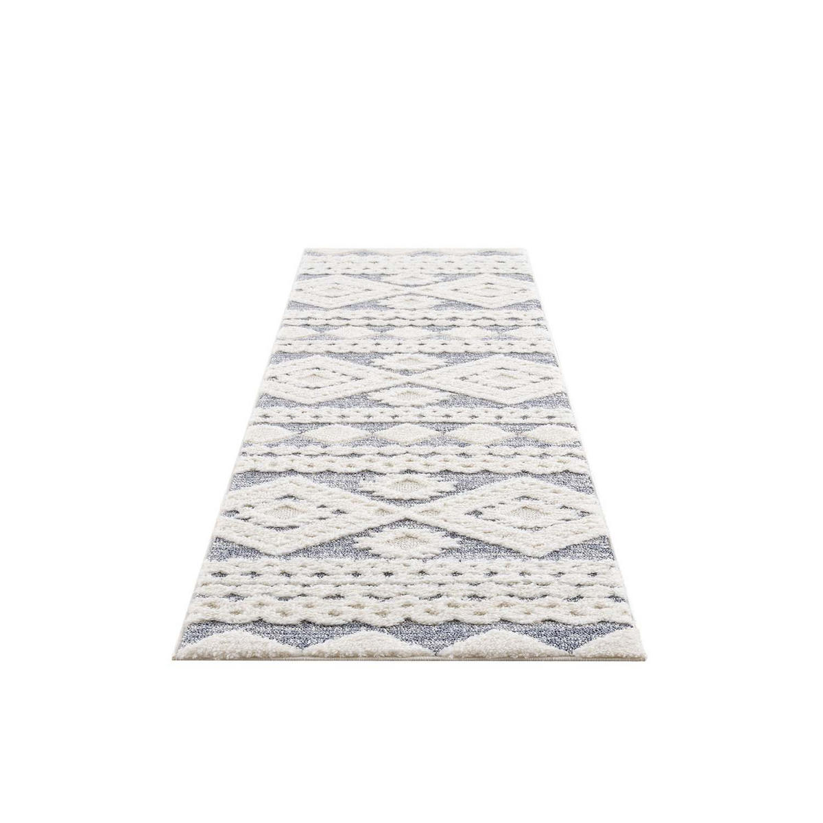 HOCHFLOR-TEPPICH Focus 3005 Grau 80x300 cm - Creme/Grau, Textil (80/300cm) - carpet city