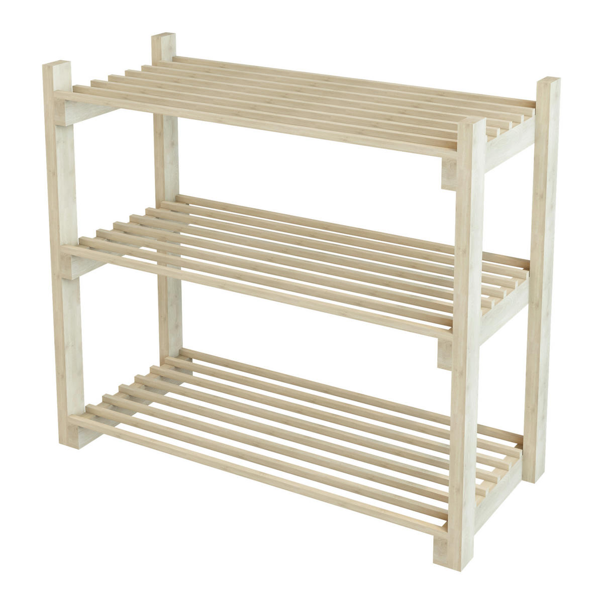 SCHUHREGAL Them - Naturfarben, Holz (68/60/30cm) - [en.casa]