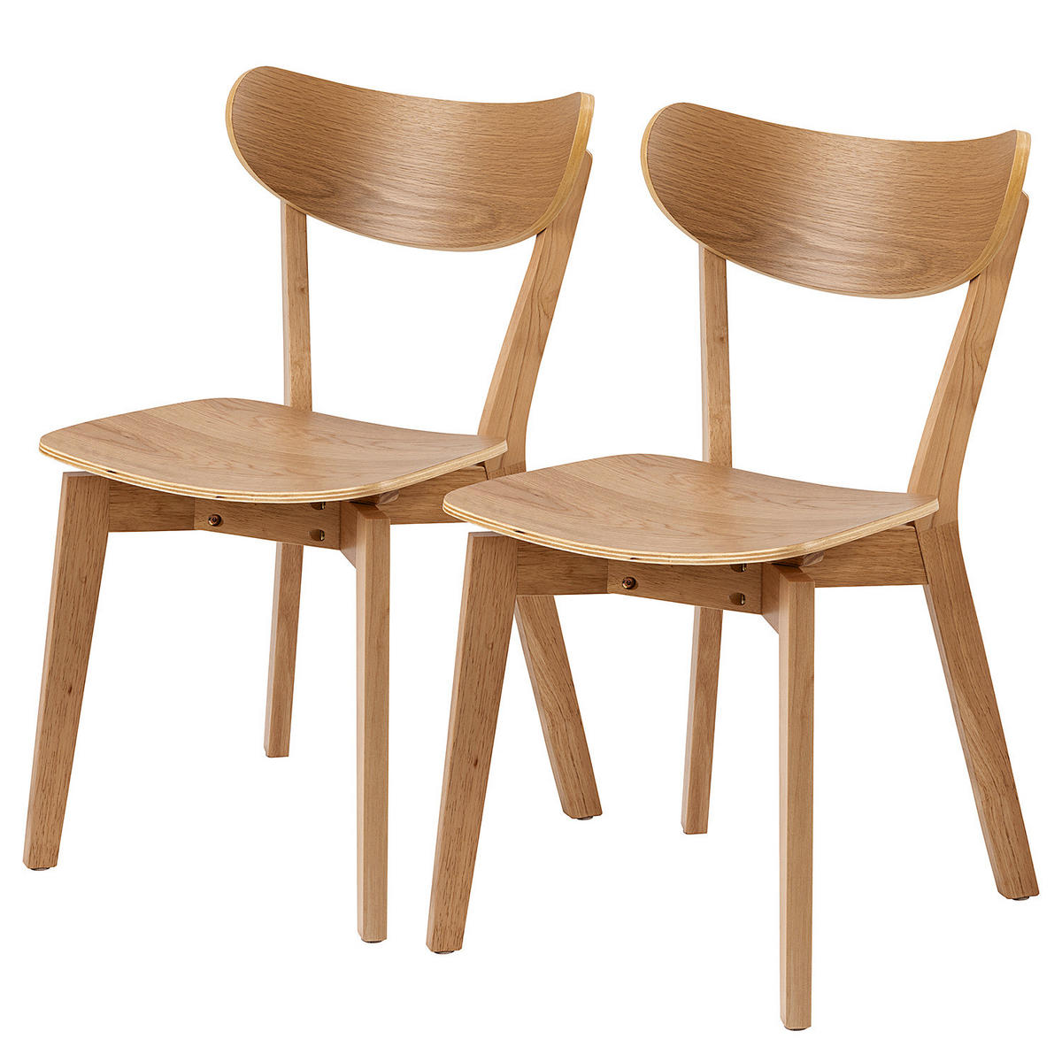 ESSZIMMERSTUHL - 2er-Set - Eichefarben, Holzwerkstoff (45/80/55cm) - home24