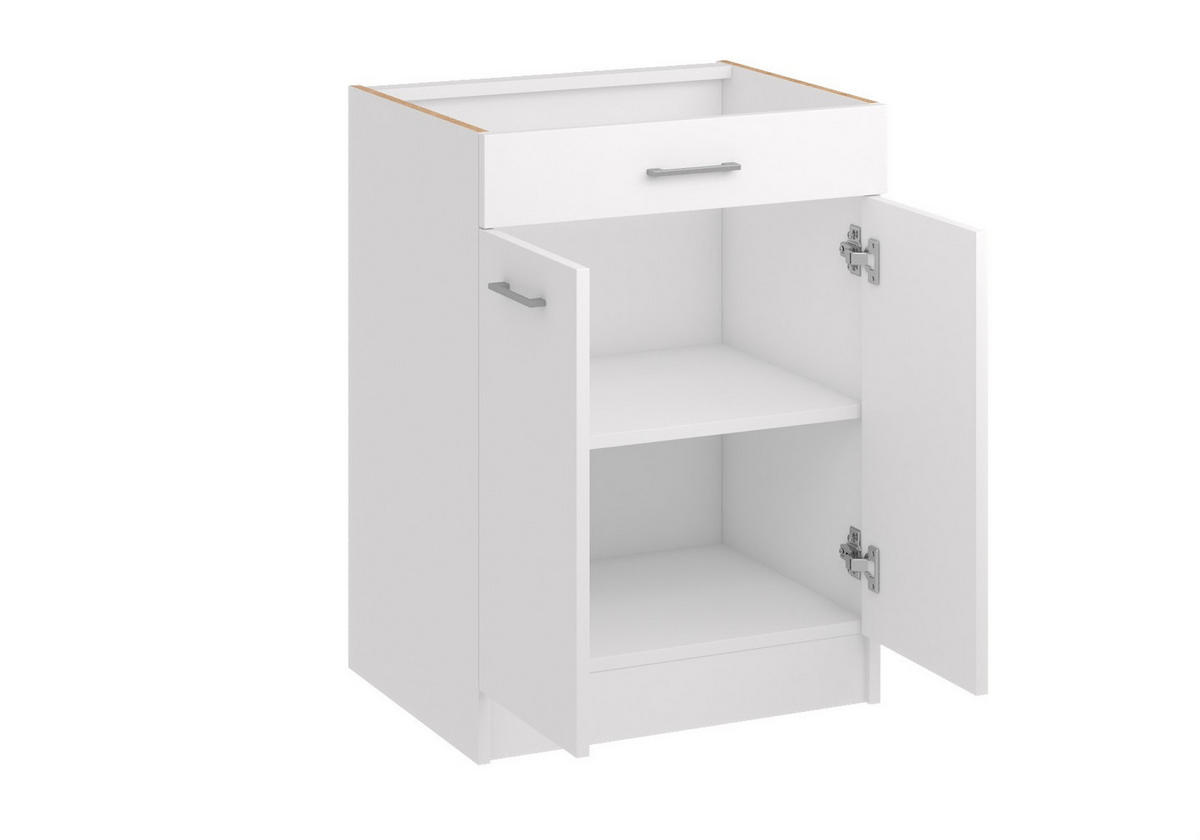 KÜCHENUNTERSCHRANK D60 2D 1SZ eiche artisan - Eiche Artisan, Holzwerkstoff (60/82/44cm) - roe furniture