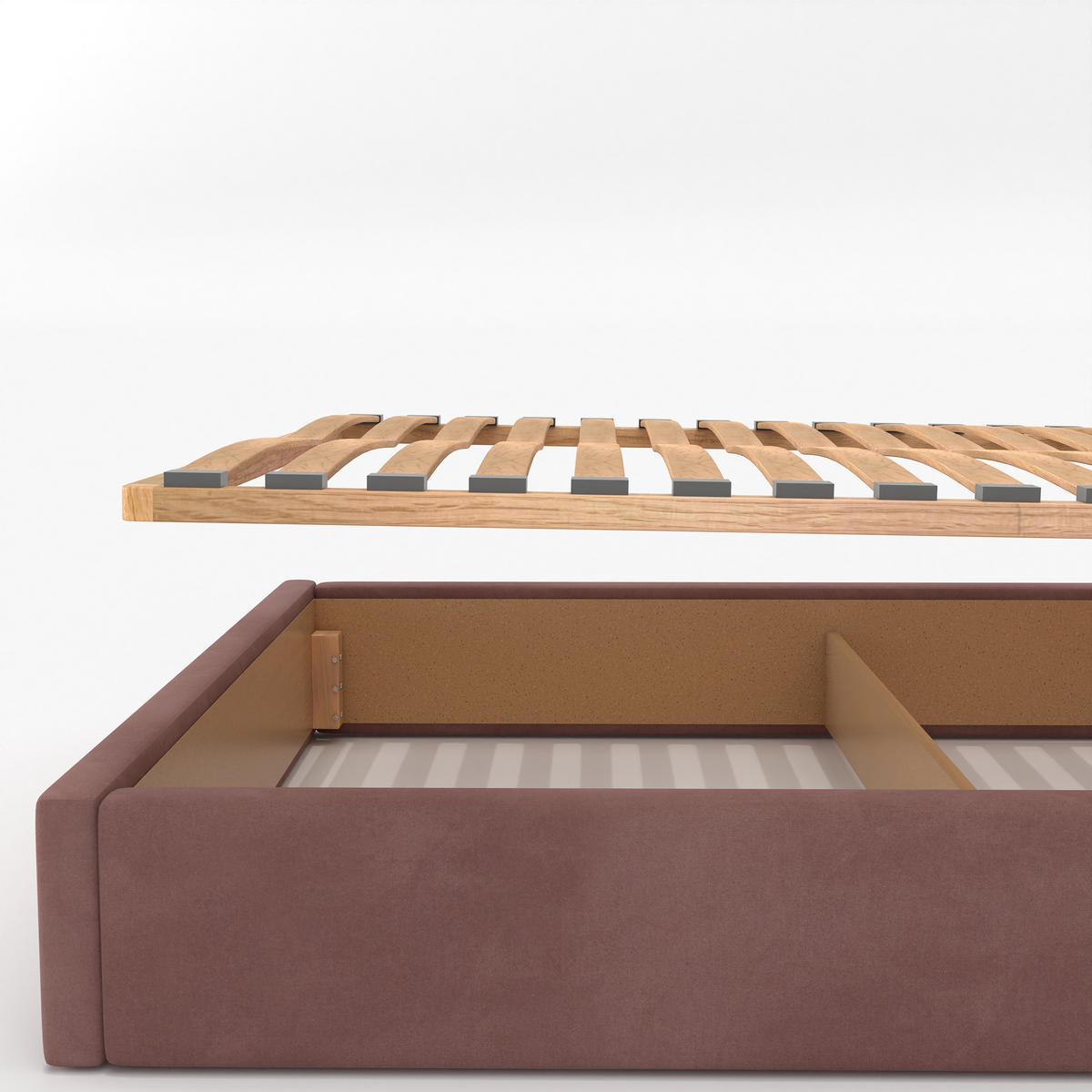 POLSTERBETT 140x200cm Bett mit Stauraum Lattenrost Altrosa - Altrosa, Holz/Holzwerkstoff (140/200cm) - Muralo
