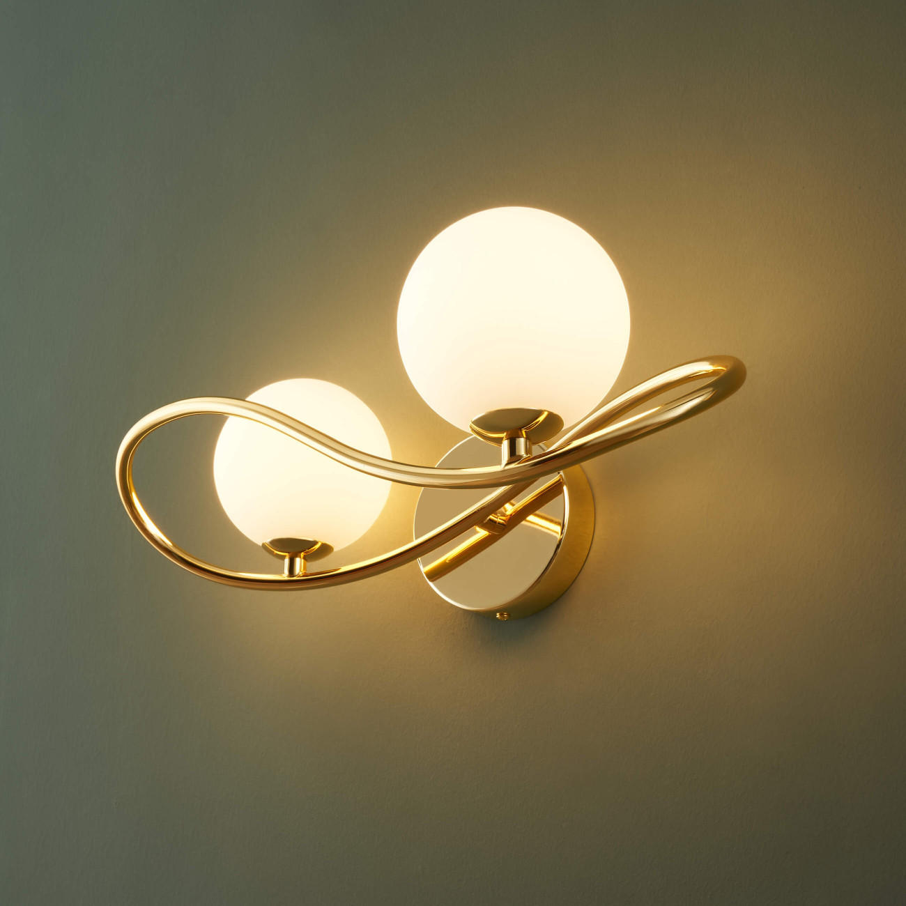 WANDLEUCHTE Novale, Weiß und Gold, 37.5cm - Goldfarben, Glas (15/16/37.5cm) - KOSILUM