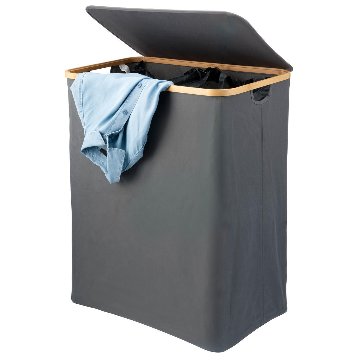 WÄSCHESAMMLER 145 Liter, grau - Grau, Textil (57.5/68/37.5cm) - bremermann