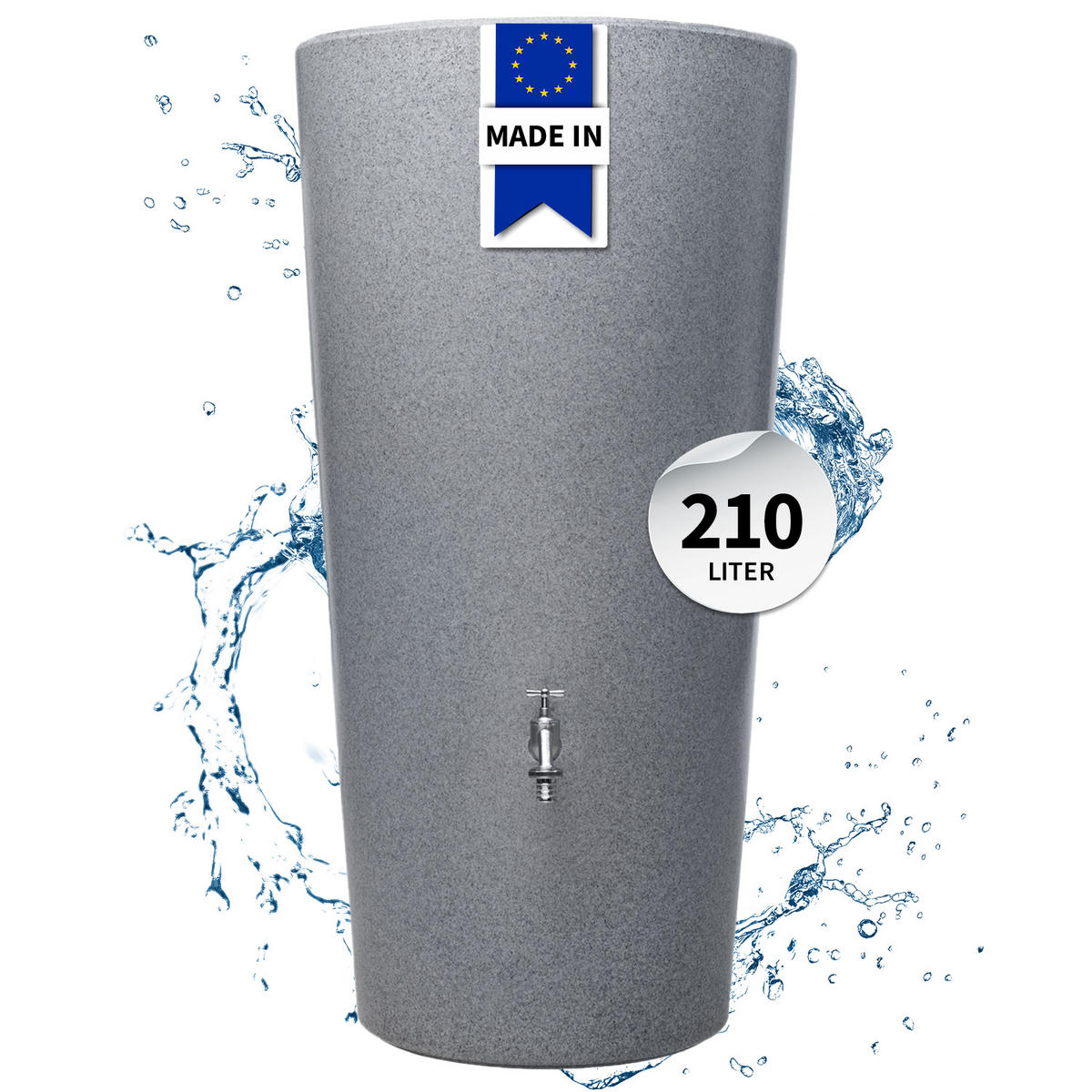 2IN1 Regentonne 210 L, silver - Silberfarben, Kunststoff (58/110/60cm) - GARANTIA