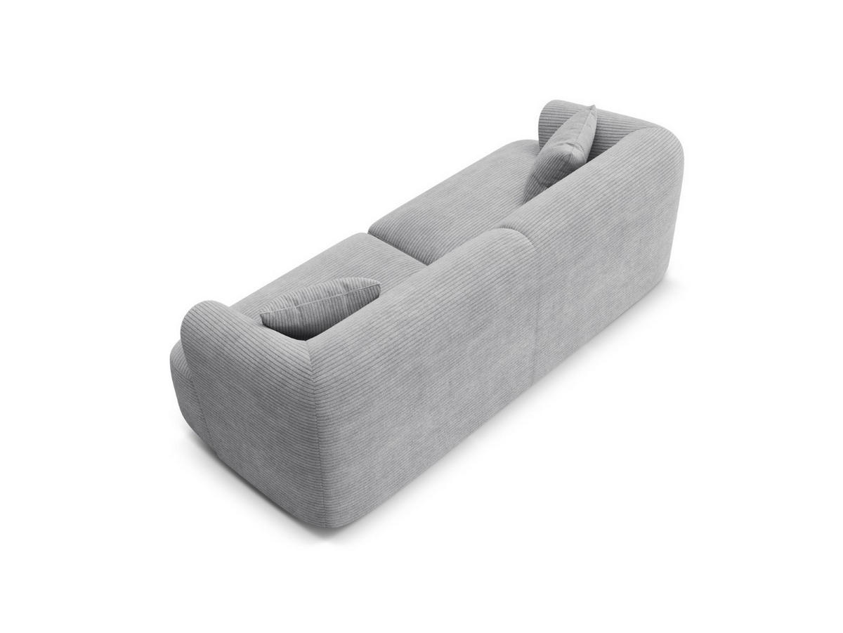 MODULARES-SOFA Campi aus Cord silber 3 Sitzplätze - Silberfarben, Textil (90/70/220cm) - Cosmopolitan Design