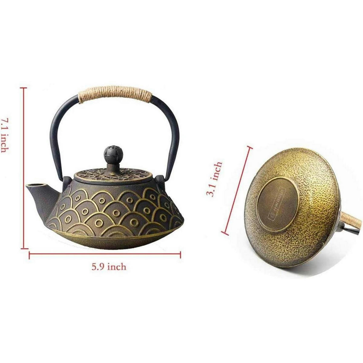 TEEKANNE Gusseisen 800ml Emaille Gold - Multicolor, Metall (18.4/18.4cm)