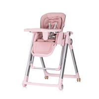 KINDERHOCHSTUHL 2 in 1 Super Chef rosa Babyschaukel, Fußstütze, klappbar - Rosa, Metall (59/101/73cm) - Chipolino
