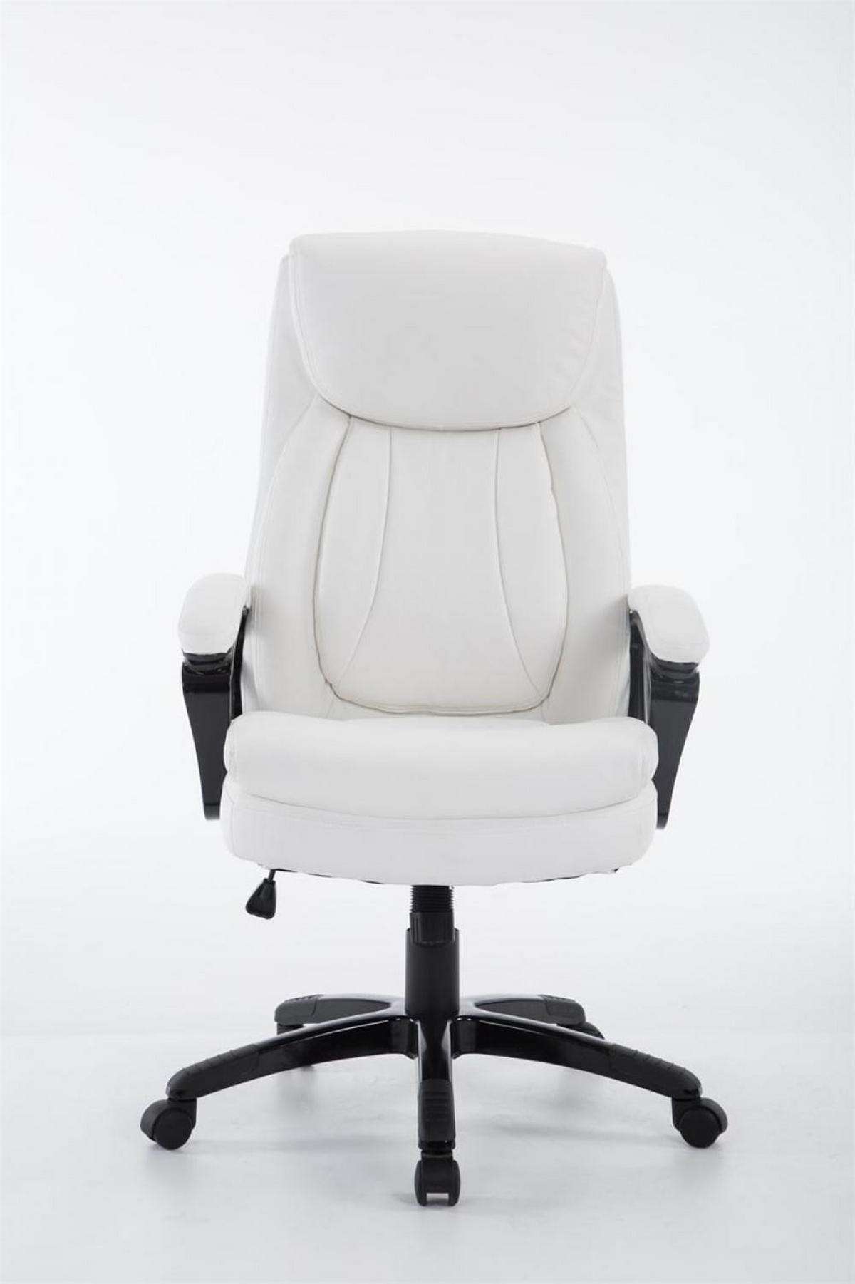 CHEFSESSEL Lederlook weiß - Schwarz/Weiß, Kunststoff/Textil (65/112.5/74cm) - CLP