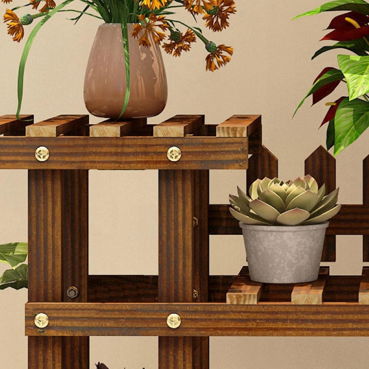 BLUMENSTÄNDER, braun 78/25/73 cm - Braun, Holz (25/78/73cm) - Rebiko