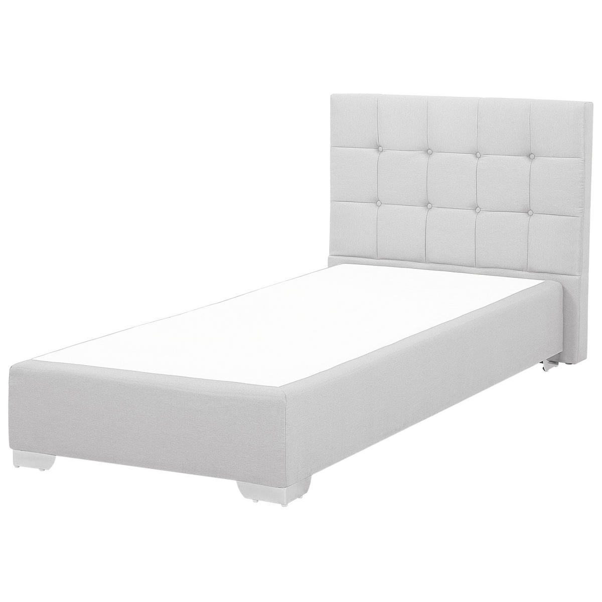 BOXSPRINGBETT 90/200cm Hellgrau Admiral - Hellgrau, Textil (90/200cm) - Beliani