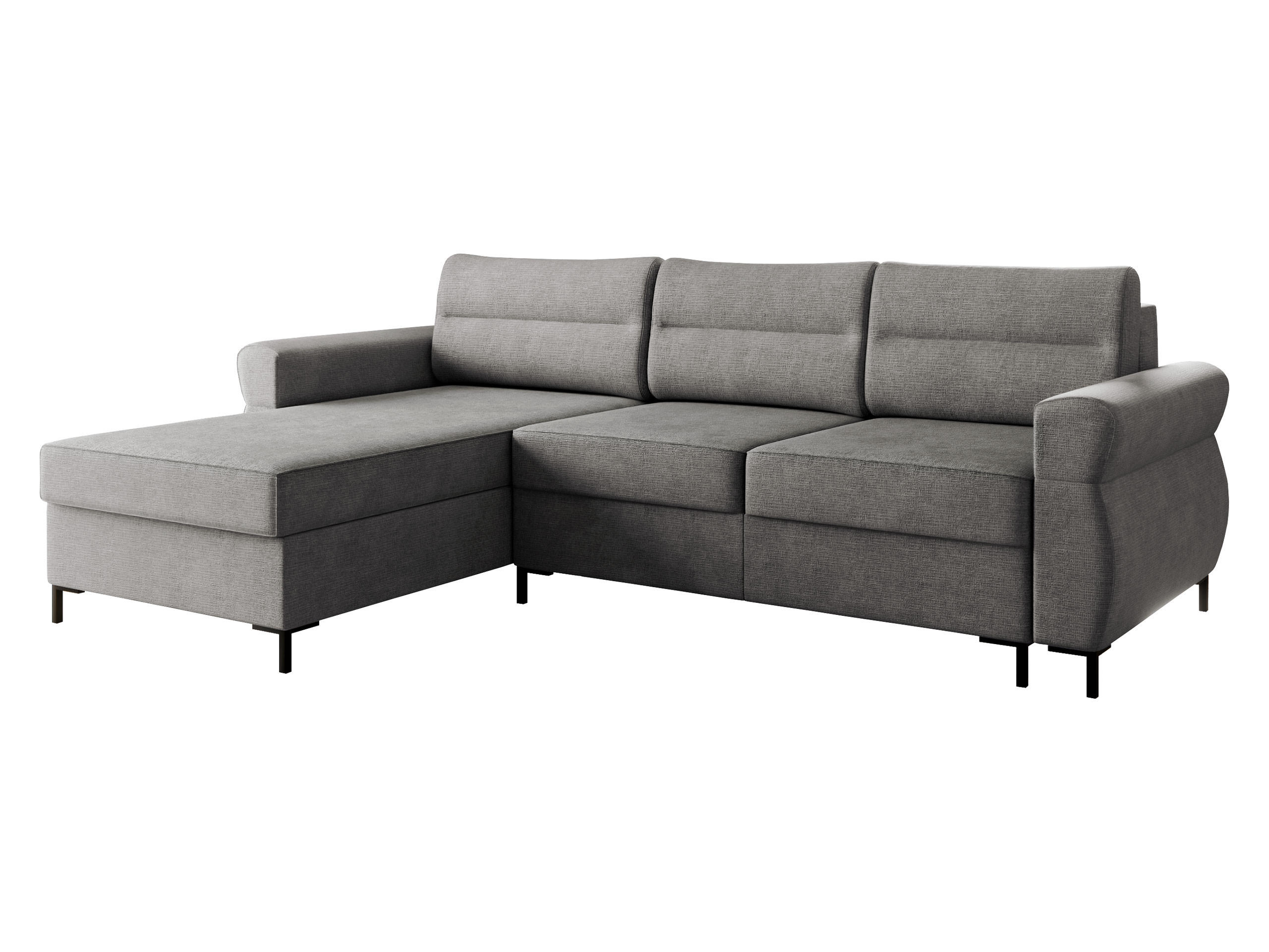 ECKSOFA Berne - Blaugrau/Schwarz, Holz/Kunststoff (258/170cm) - MIRJAN24