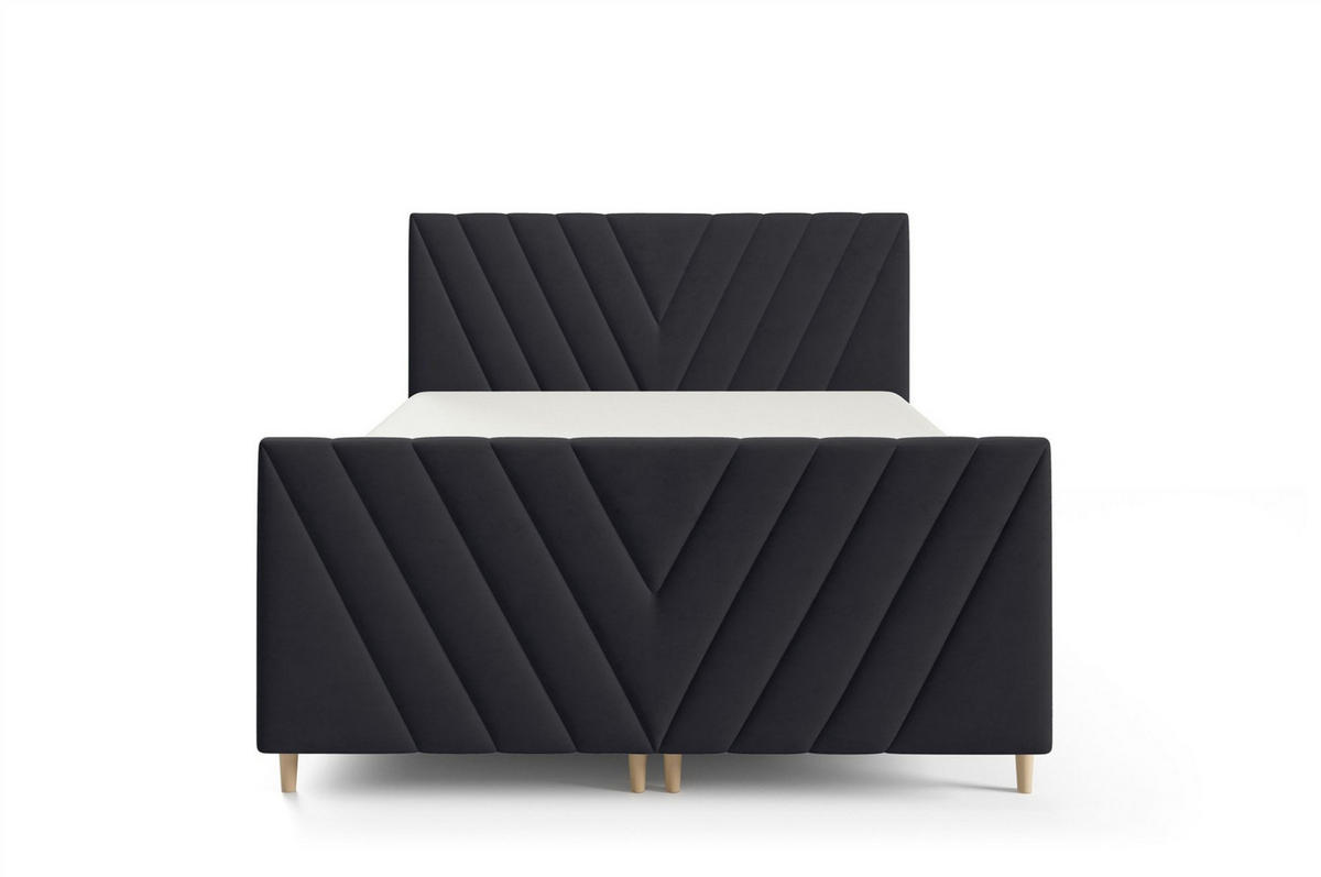 BOXBETT Carlito Premium - Schwarz, Holzwerkstoff/Textil (160/200cm) - Fun Möbel
