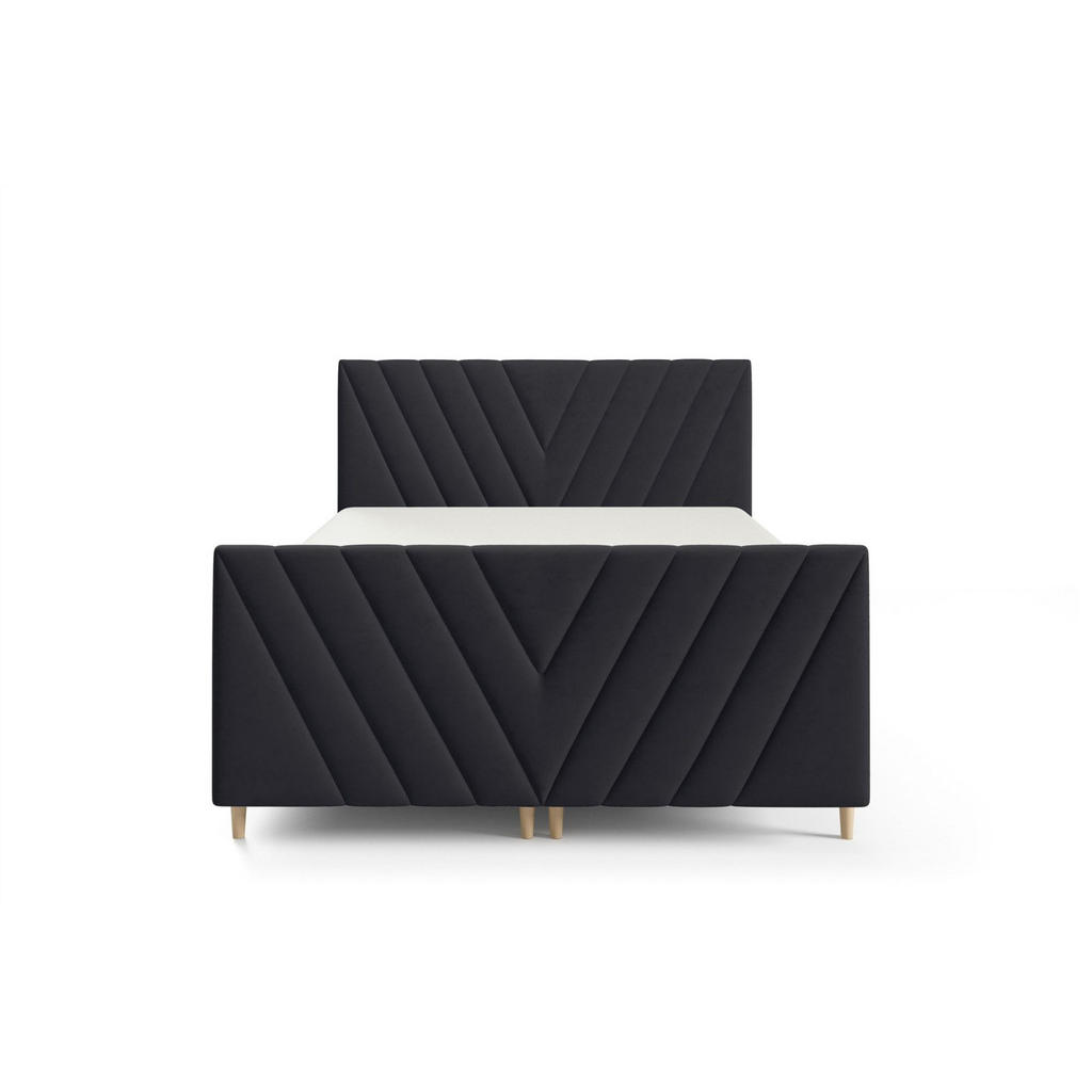 Thumbnail - Fun Möbel Boxbett, Schwarz, Textil, 140x200 cm, Schlafzimmer, Betten, Boxspringbetten