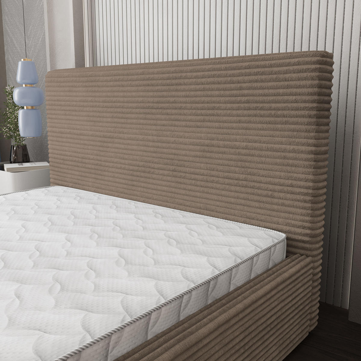 POLSTERBETT MIRETTI 140x200 cm mit Bettkästen - Beige - Beige, Holz (140/200cm) - MASSENO