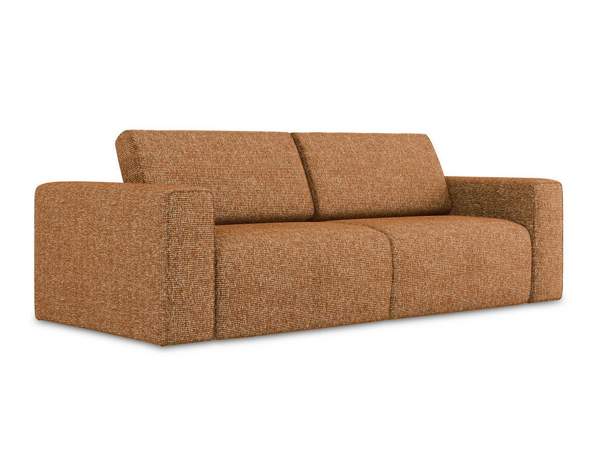3-SITZER SOFA Strukturstoff Stoff Orange - Terra cotta/Schwarz, Kunststoff/Textil (224/80/103cm) - Makamii