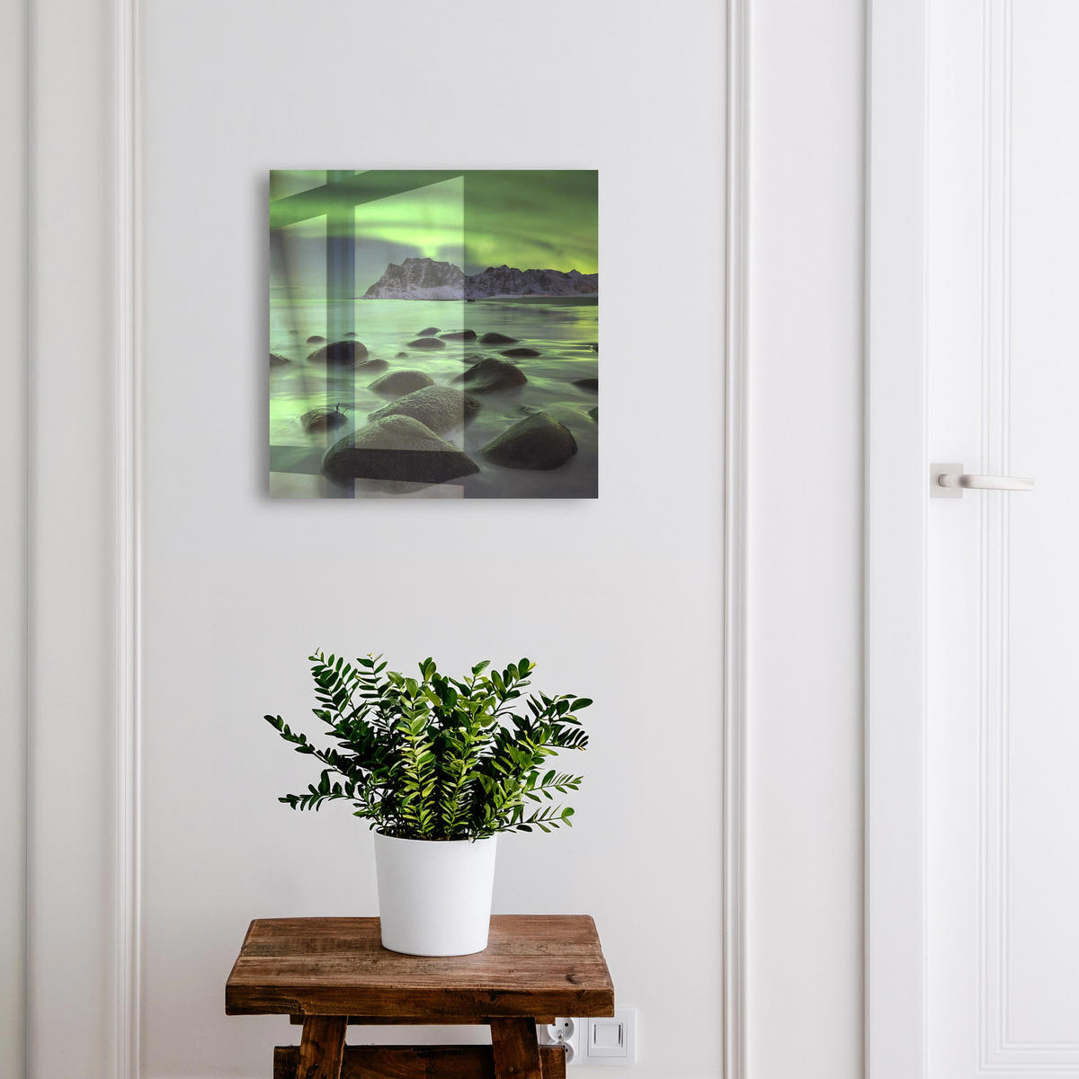 SCHLÜSSELBOX Schwarz 30x30 cm- Türöffnung nach rechts - Nordlicht - Grün, Metall (30/30/5cm) - TULUP