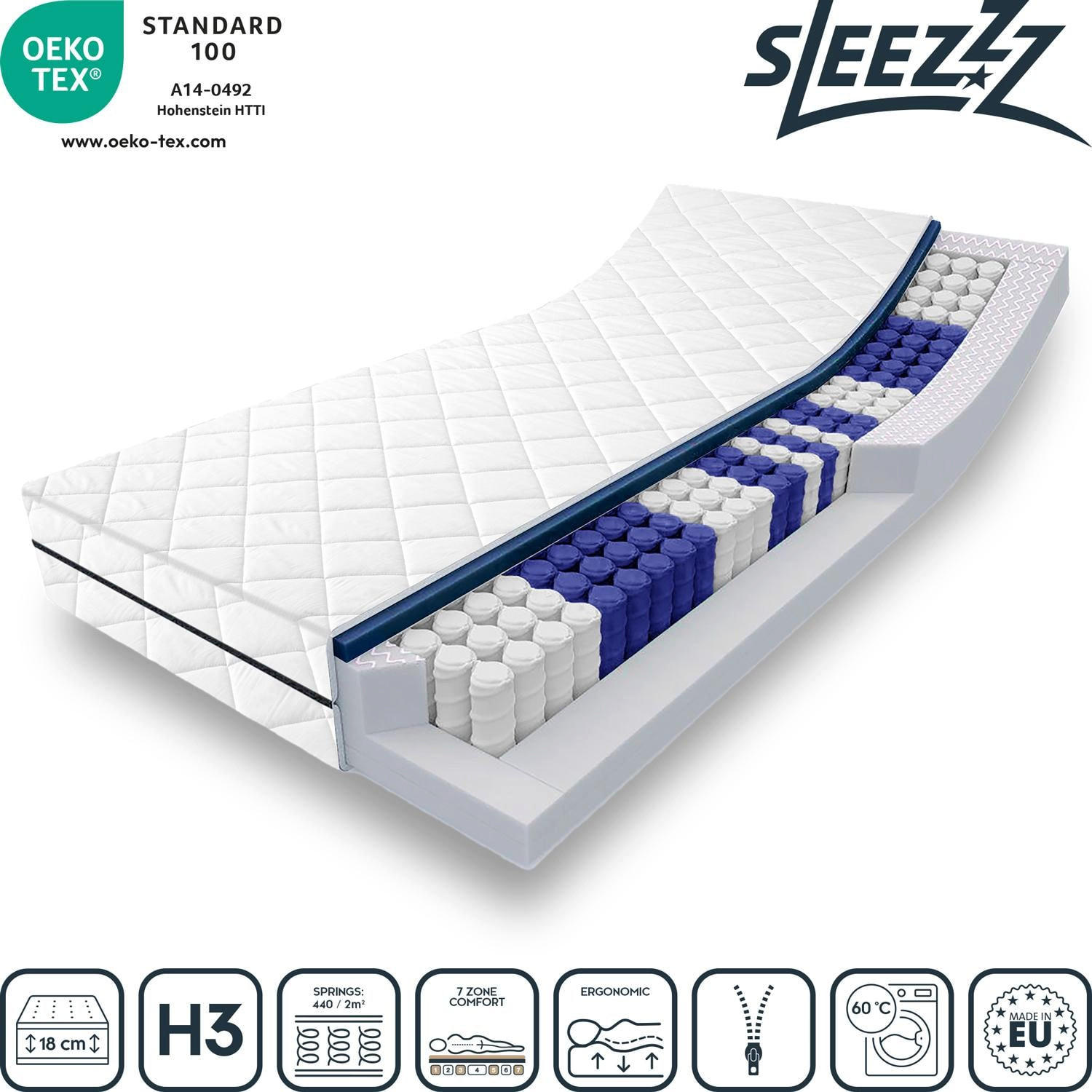 FEDERKERNMATRATZE Superior 90x200 cm - Weiß, Textil (90/200cm) - Sleezzz