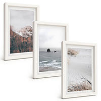 BILDER SET 3er Set - 20x30 cm Weißer Rahmen - Berge, Wolken, Meer, Sand, Natur - Weiß, Kunststoff (20/30cm) - TULUP