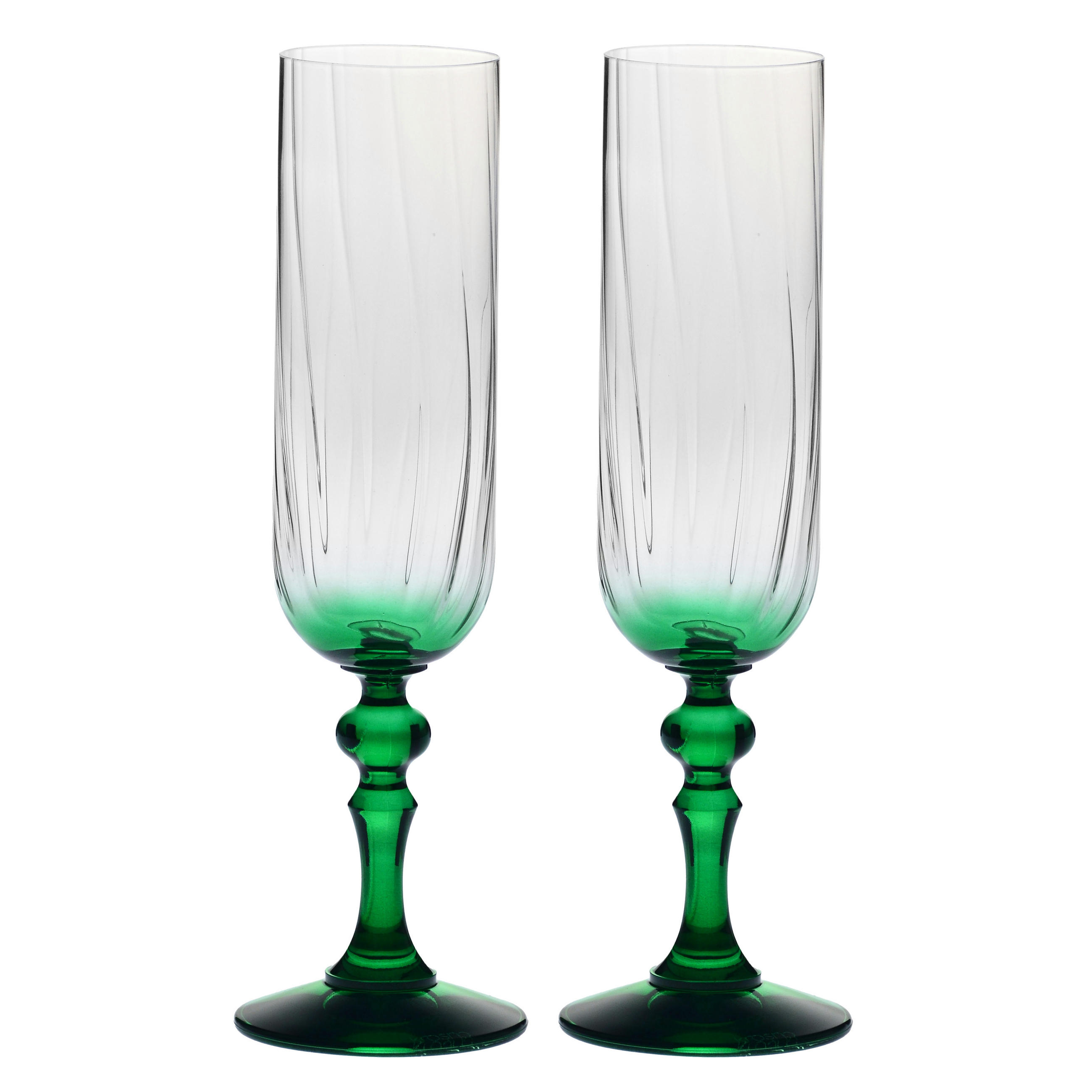 SEKTGLÄSER, 2er-Set, 200 ml - Pastellgrün, Glas (0.2L) - Krosno Glass