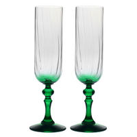 SEKTGLÄSER, 2er-Set, 200 ml - Pastellgrün, Glas (0.2L) - Krosno Glass