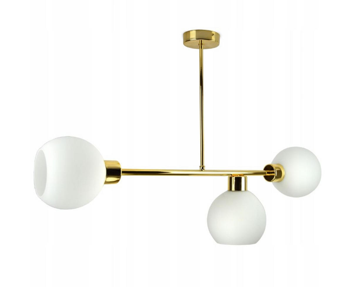 PENDELLEUCHTE GOLDGLAS - Goldfarben/Weiß, Glas/Metall (30/85/55cm) - kiki design