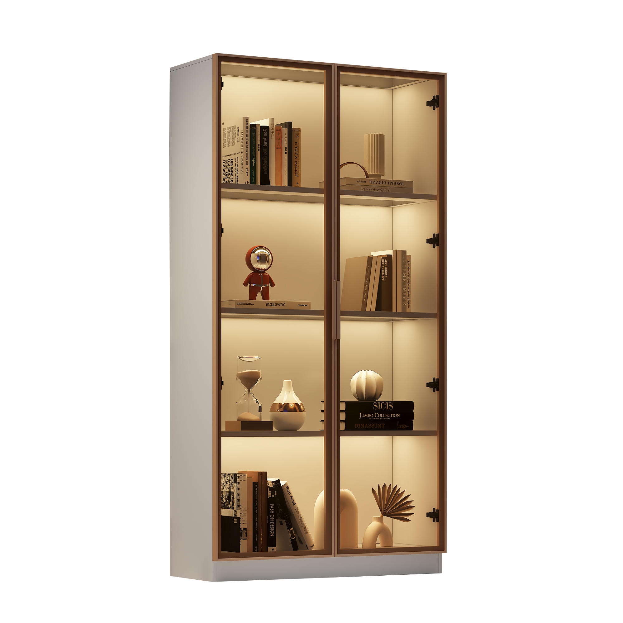 Evryae Vitrine Weiß 80x160x40 cm