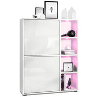 HIGHBOARD Cuba Türen in Weiß Hochglanz - Weiß Hochglanz, Holzwerkstoff (79/105.5/35.5cm) - Vladon