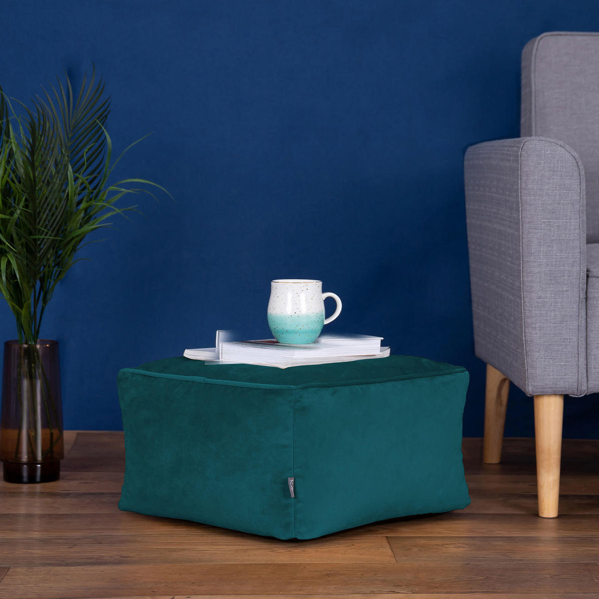SITZPOUF Amara - Grün, Kunststoff (42/24/42cm) - icon