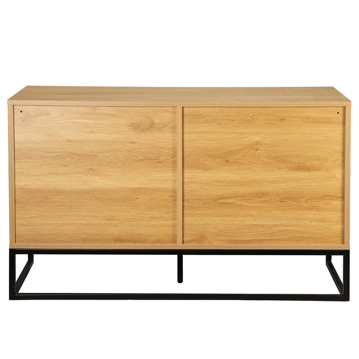 KOMMODE mit Tür - 120 cm - Eichefarben/Schwarz, Holzwerkstoff/Kunststoff (120/75/40cm) - home24
