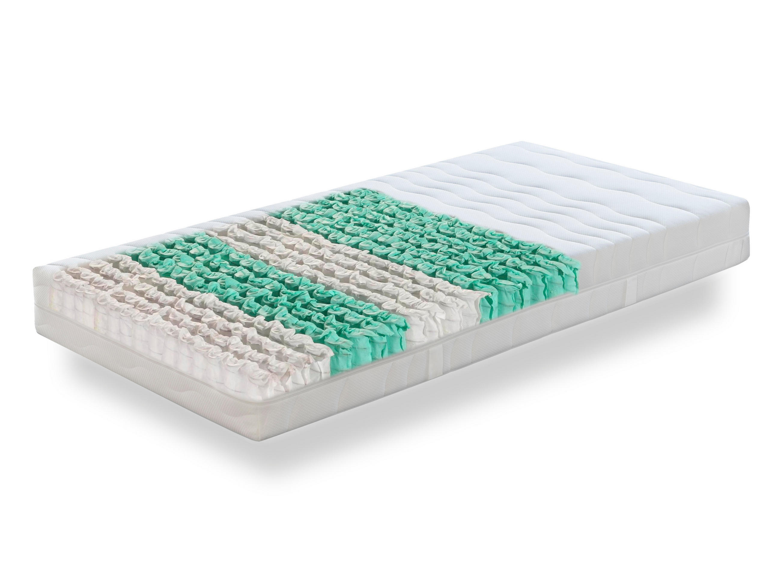 TASCHENFEDERKERNMATRATZE Traumland TFK, 7-Zonen mit Klimabezug, Optimale Belüftung, Größe: 140x200 - Weiß, Textil (140/200cm) - Betten-ABC