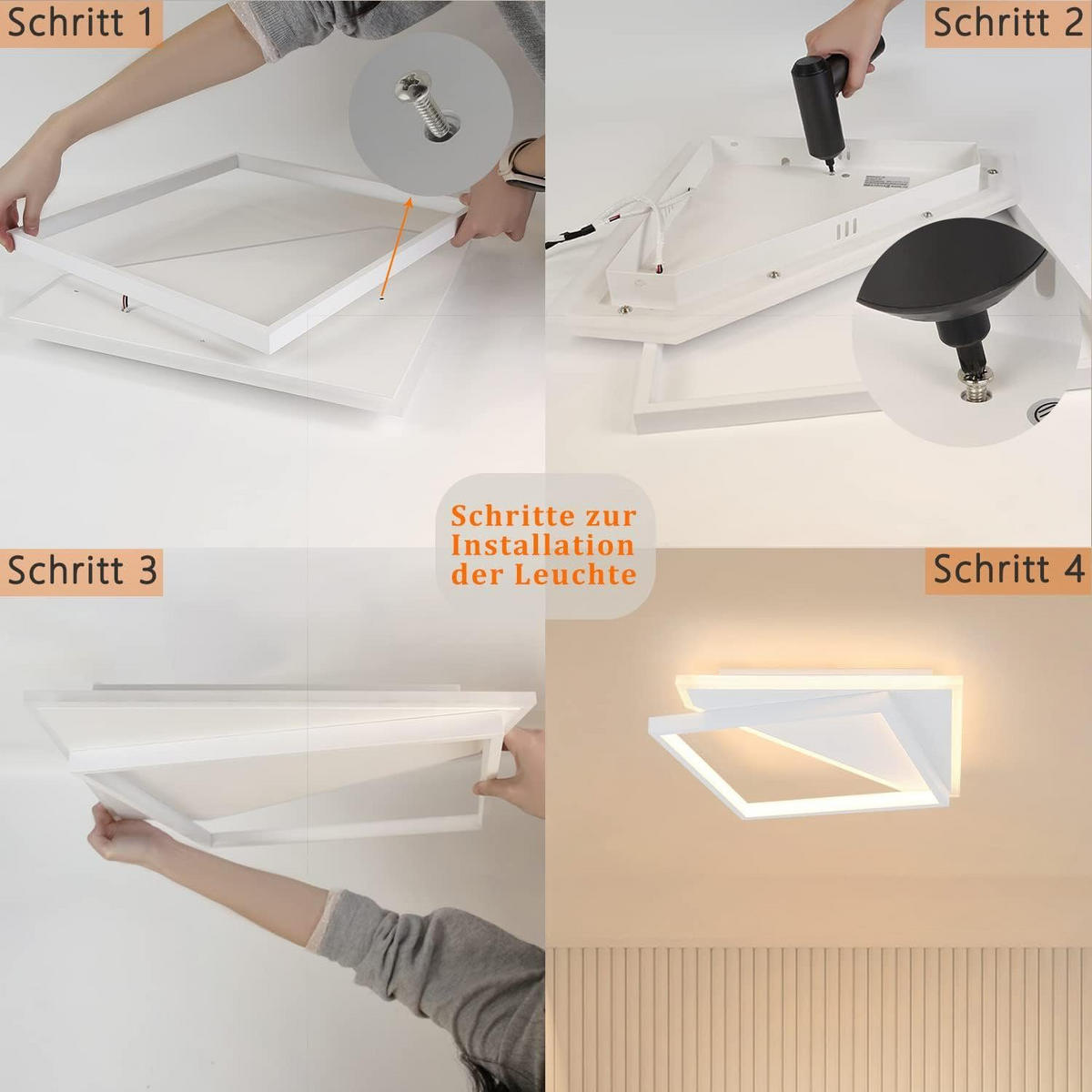 LED-DECKENLEUCHTE Alexander 48/48/6 cm - Weiß, Metall (48/48/6cm) - Nettlife